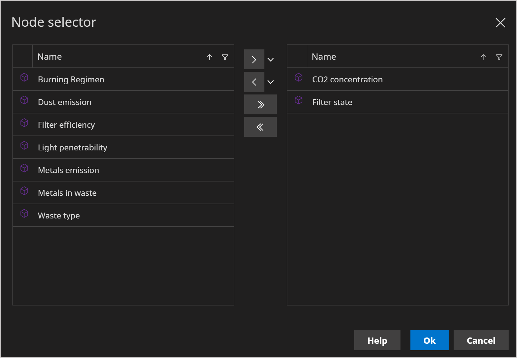 Node selector | CO2 Concentration and Filter state