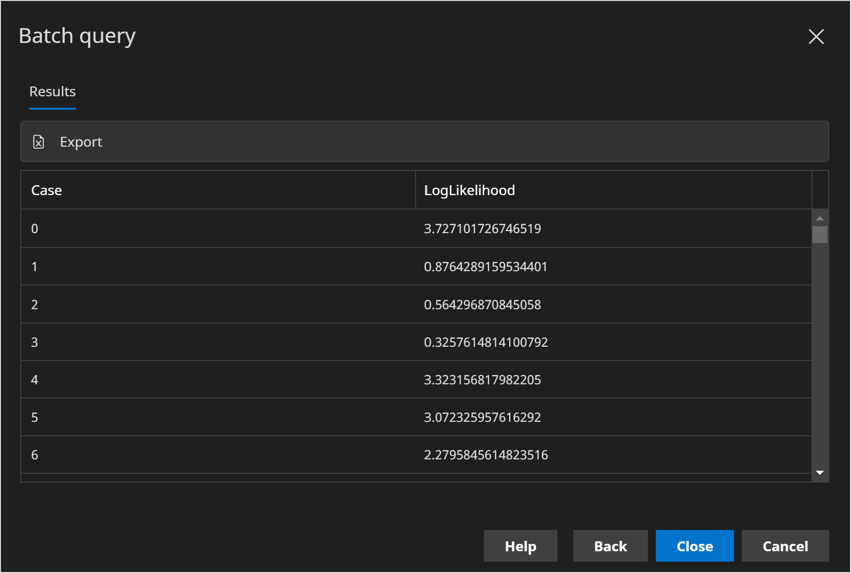 Batch query results