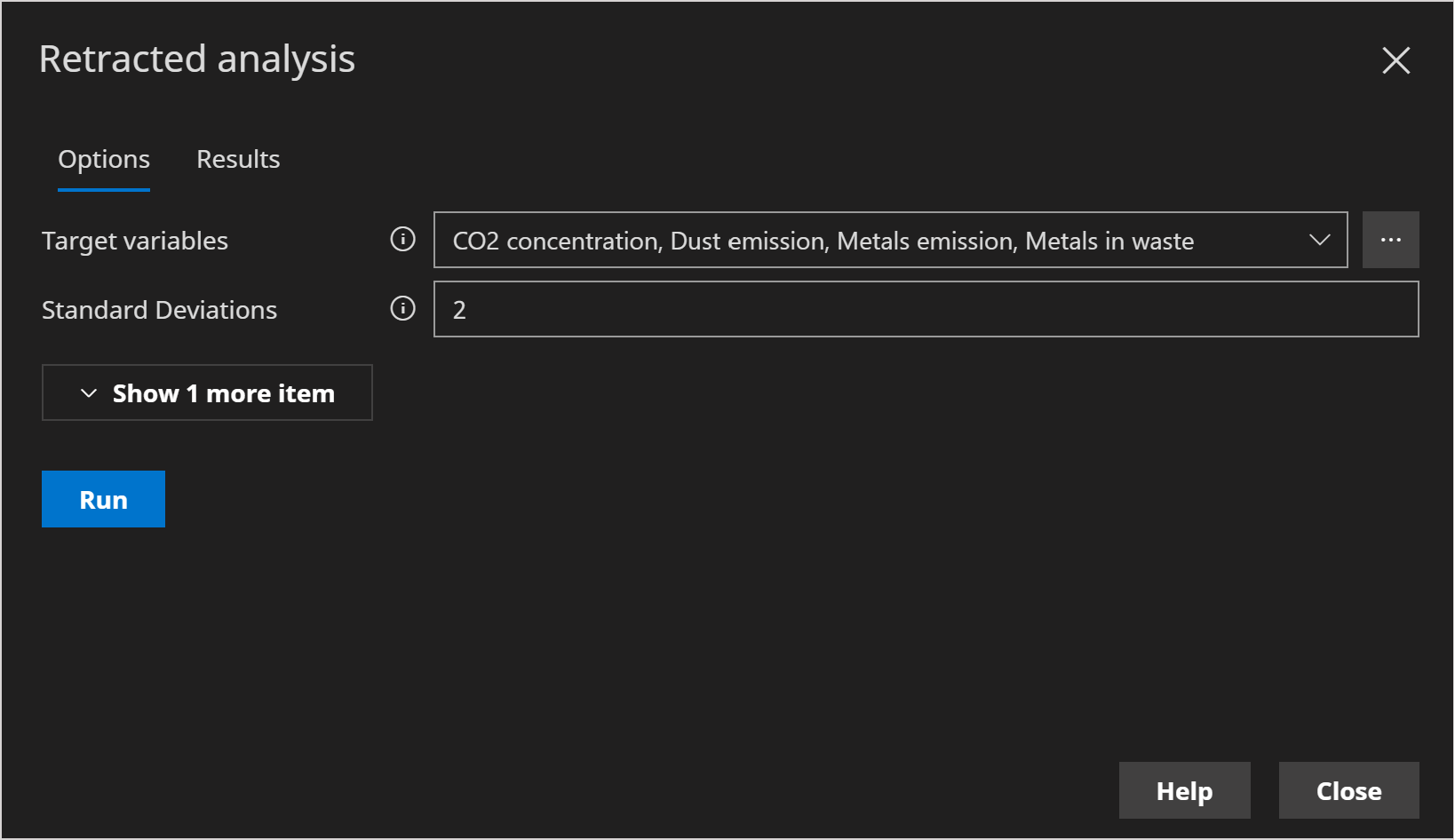 Retracted analysis options