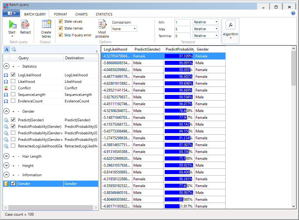 Classification batch query window