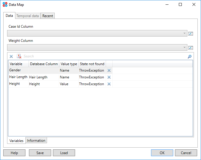 Classification data map variables